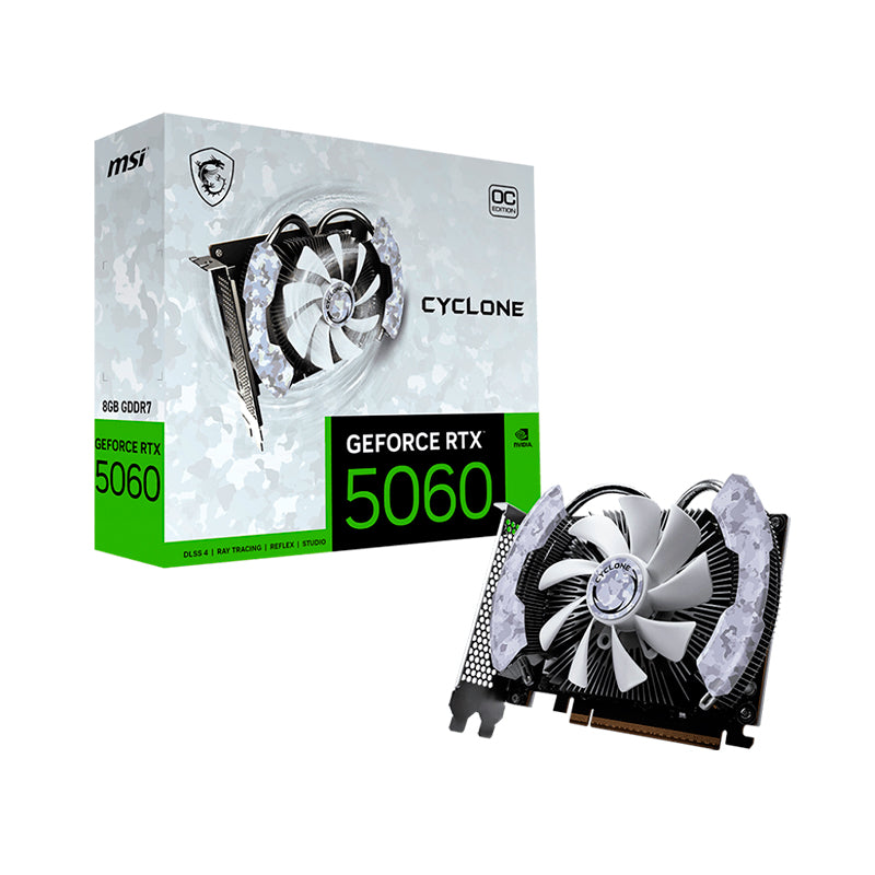 Tarjeta de Video MSI RTX 5060 Cyclone OC 8GB GDDR7 PCIe 5.0
