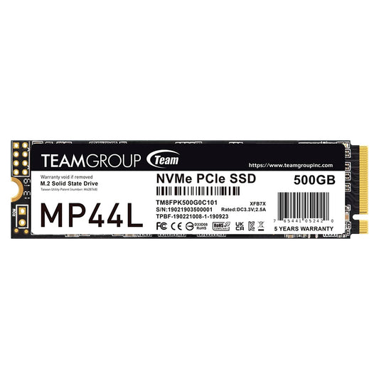 UNIDAD DE ESTADO SOLIDO TEAMGROUP MP44L 500GB, M.2, PCI-E 4.0 X4 CON NVME 1.4