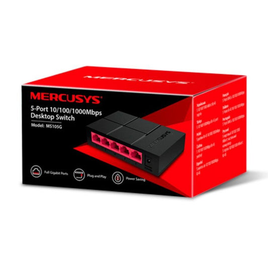 Switch Mercusys MS105 5 Puertos Fast Ethernet 10/100 No Gestionado Compacto