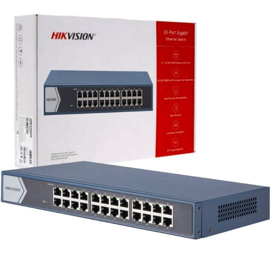 Switch Hikvision DS-3E0524-E 24 Puertos Gigabit 10/100/1000 Alto Rendimiento