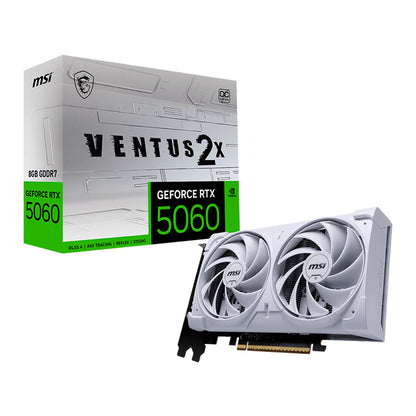 Tarjeta de Video MSI RTX 5060 Ventus 2X OC White 8GB GDDR7 PCIe 5.0