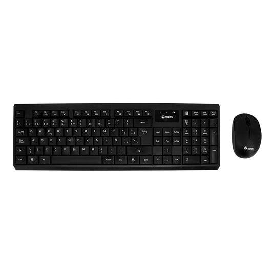 KIT TECLADO Y MOUSE TEROS TE-4071S, INALÁMBRICO, 2.4 GHZ, ACABADO ELEGANTE, NEGRO, ESPAÑOL