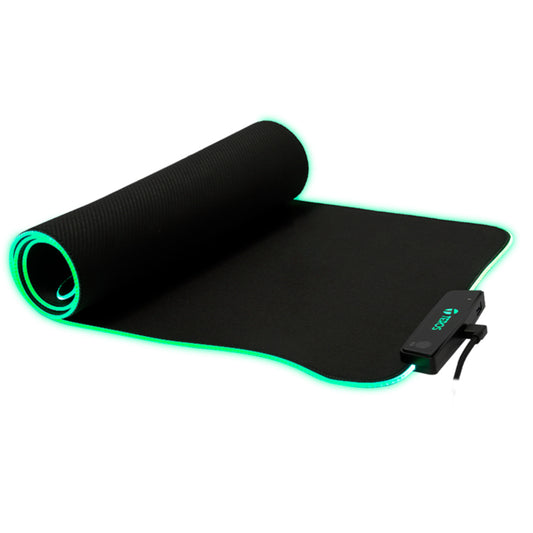 Mouse pad gamer TEROS TE-3013G, RGB, USB a tipo C, negro