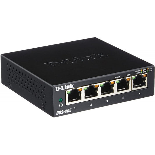 Switch D-Link DGS-105 5 Puertos Gigabit Ethernet Compacto 10/100/1000