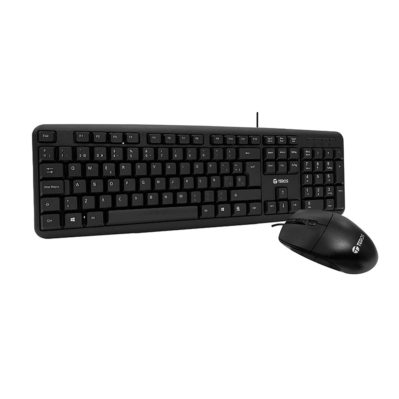 KIT TECLADO Y MOUSE TEROS TE-4062N USB ESPAÑOL COLOR NEGRO