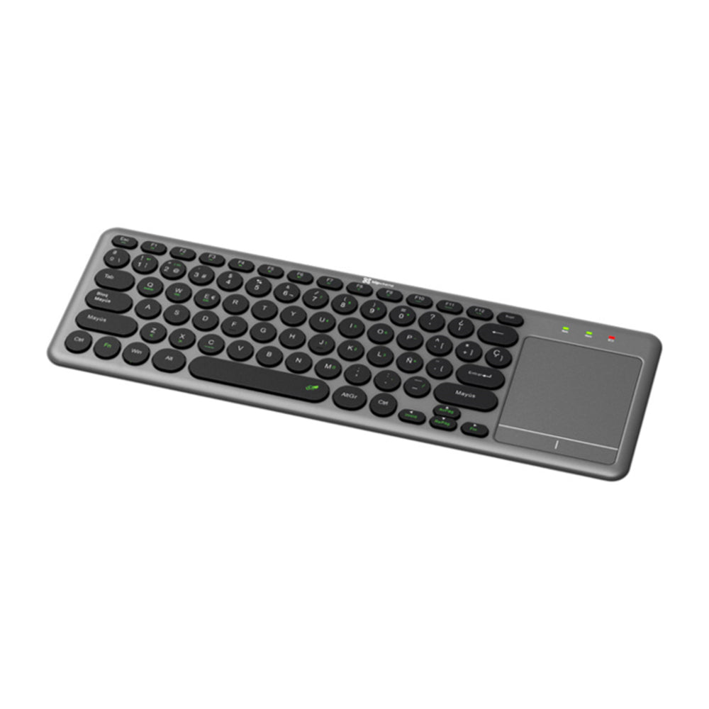 TECLADO INALÁMBRICO KLIP XTREME KCK-550S ESPAÑOL DUAL BLUETOOTH 5.0 / 2.4GHZ TOUCHPAD GRIS/NEGRO