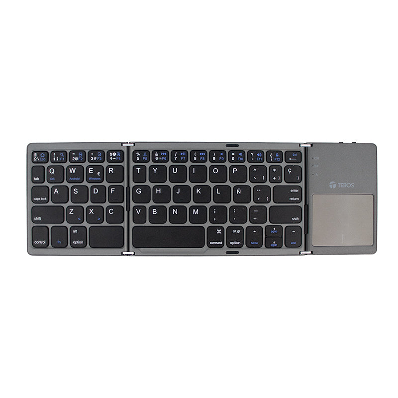 TECLADO INALÁMBRICO PLEGABLE TEROS TE-4075S BLUETOOTH COLOR GRIS