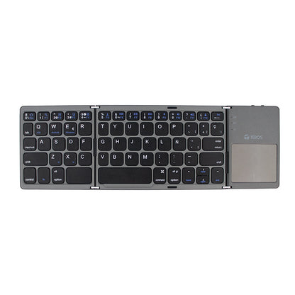 TECLADO INALÁMBRICO PLEGABLE TEROS TE-4075S BLUETOOTH COLOR GRIS