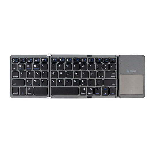 TECLADO INALÁMBRICO PLEGABLE TEROS TE-4075S BLUETOOTH COLOR GRIS