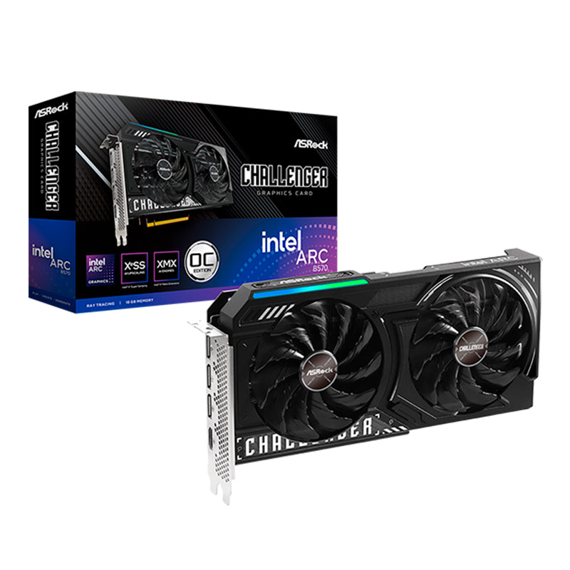 Tarjeta de Video ASRock Intel Arc B570 Challenger OC 10GB GDDR6 PCIe 4.0 Dual Fan