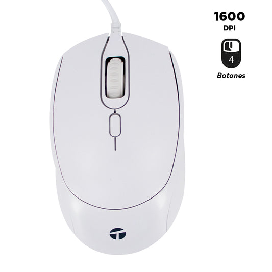 MOUSE ÓPTICO TEROS TE-1225S DPI AJUSTABLE COLOR BLANCO