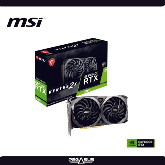 TARJETA DE VIDEO MSI GEFORCE RTX 3060 VENTUS 2X 12G OC, 12GB GDDR6, PCI-EXPRESS GEN 4.0