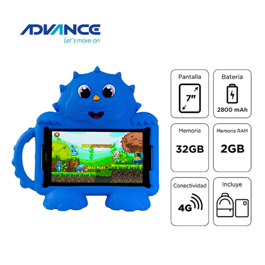 TABLET ADVANCE INTRO TR8990, 7" IPS 1024X600, ANDROID 14 GO, 4G, DUAL SIM, 32GB, RAM 2GB