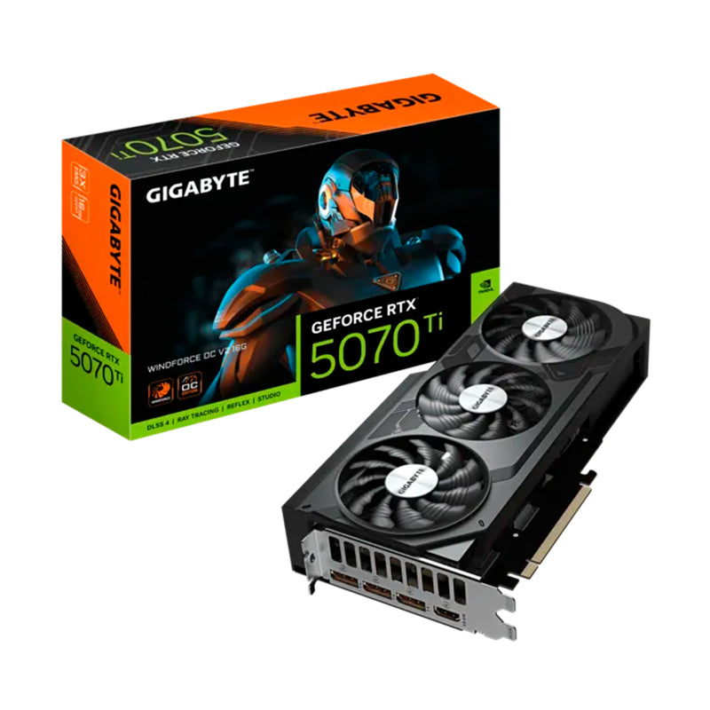 Tarjeta de Video Gigabyte RTX 5070 Ti Windforce OC V2 16GB GDDR7 PCIe 5.0 Triple Fan