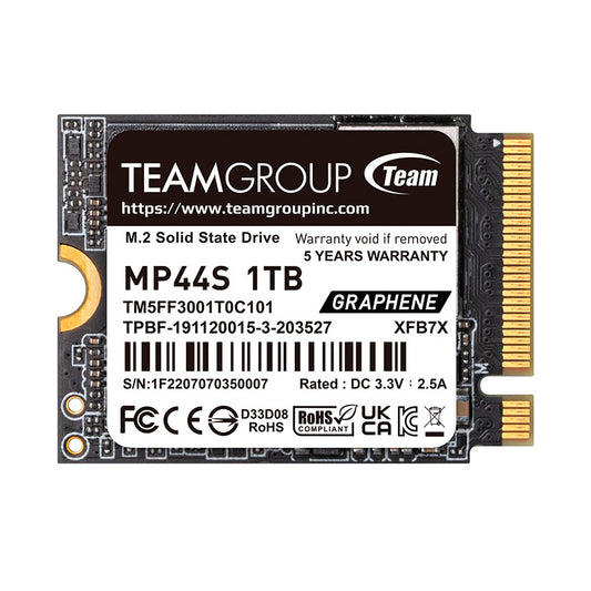 UNIDAD EN ESTADO SOLIDO TEAMGROUP MP44S SSD M.2 1TB PCIE GEN 4.0 X4 CON NVME