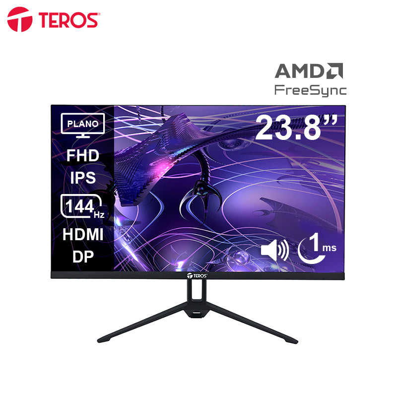 Monitor Gamer Teros 23.8" FHD IPS 144Hz 1ms TE-2417S HDMI DP Parlantes