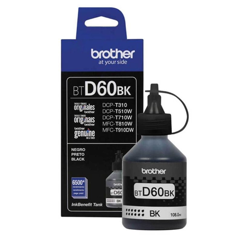TINTA BROTHER BTD60BK BLACK PARA DCP-T310 T510W T710W MFC-T910DW
