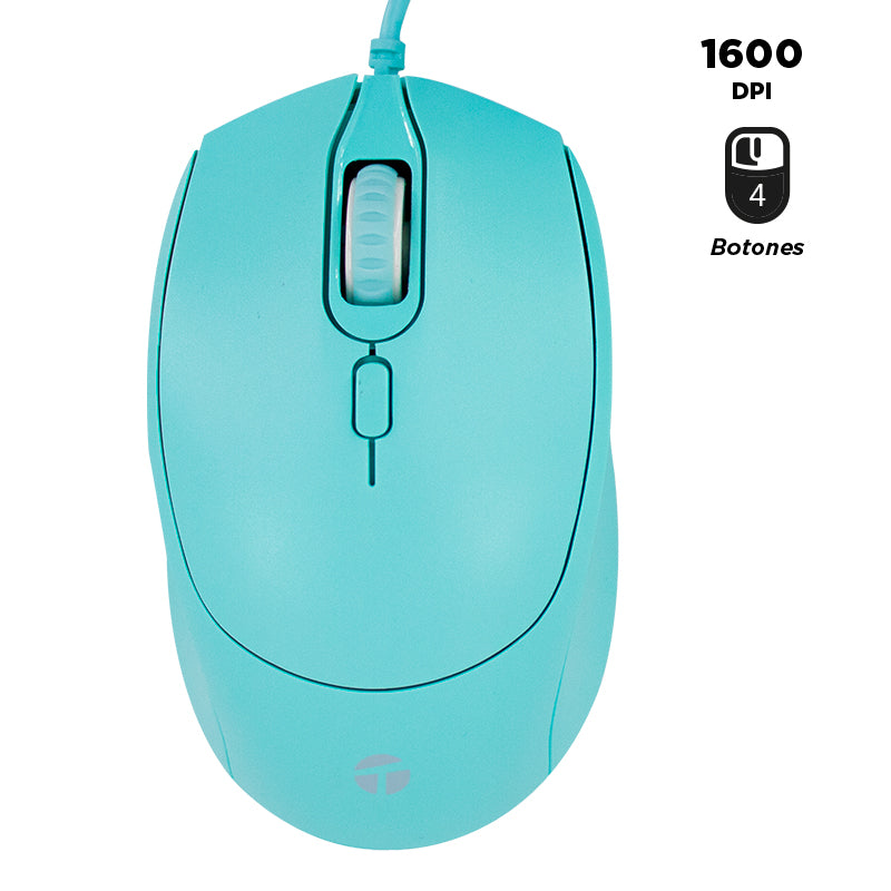 MOUSE ÓPTICO TEROS TE-1227S DPI AJUSTABLE COLOR VERDE