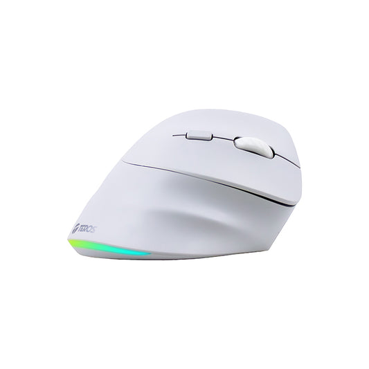 MOUSE INALÁMBRICO TEROS TE-1236S RGB BLANCO 6 BOTONES
