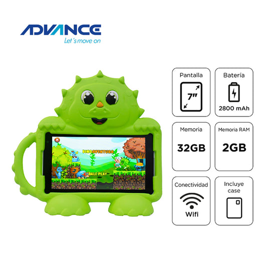 TABLET ADVANCE INTRO TR6959, 7" IPS 1024X600, ANDROID 12 GO, 32GB, 2GB RAM, WI-FI, GREEN
