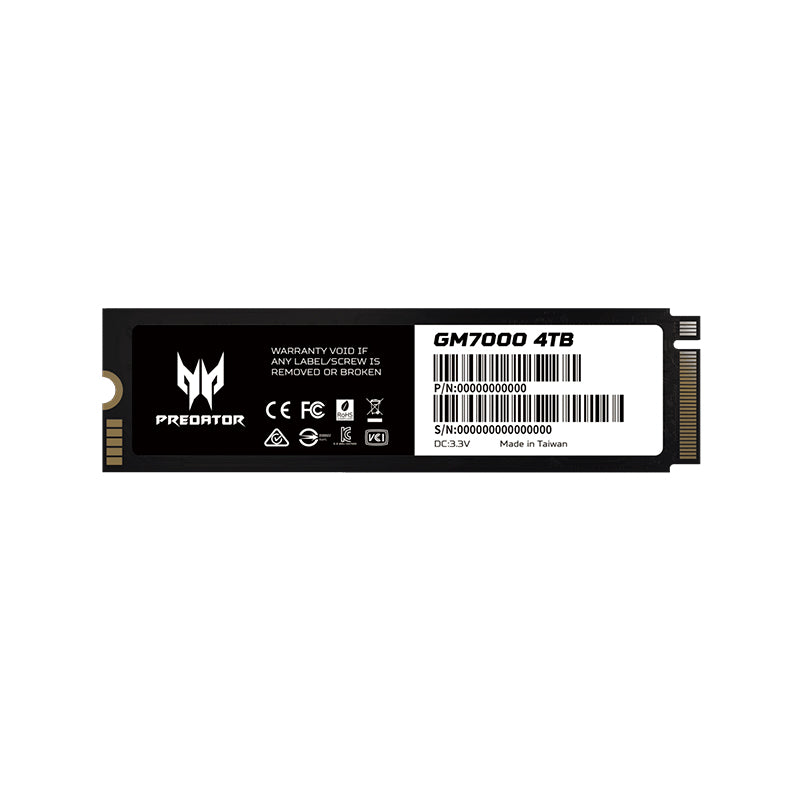 UNIDAD DE ESTADO SOLIDO SSD PREDATOR GM7000 1 TB PCIE GEN4 X 4, NVME 1.4, 7400 MB/S, 6400 MB/S