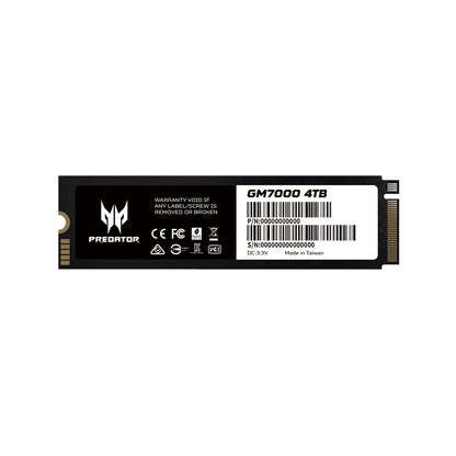 UNIDAD DE ESTADO SOLIDO SSD PREDATOR GM7000 1 TB PCIE GEN4 X 4, NVME 1.4, 7400 MB/S, 6400 MB/S