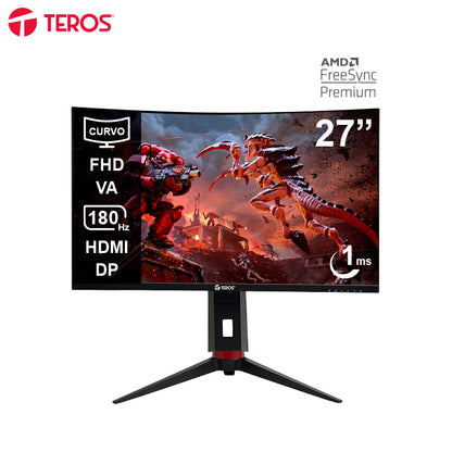 Monitor Gamer Curvo Teros 27" FHD 180Hz 1ms VA TE-2766G HDMI DP