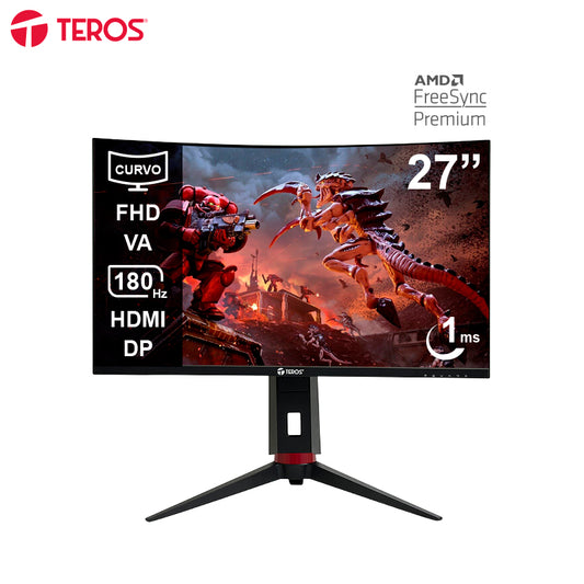 Monitor Gamer Curvo Teros 27" FHD 180Hz 1ms VA TE-2766G HDMI DP