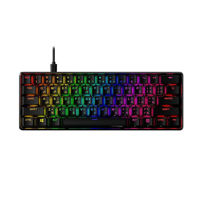 TECLADO MECÁNICO HYPERX ALLOY ORIGINS 60 – HYPERX RED – QWERTY US – USB-C – NEGRO – RETROILUMINADO RGB
