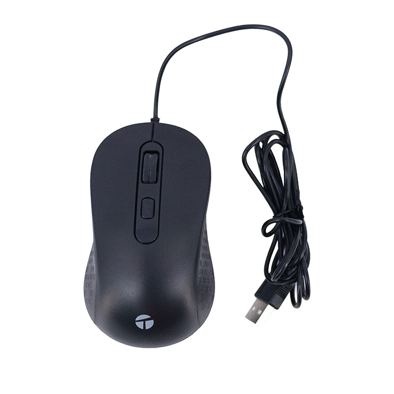 MOUSE ÓPTICO TEROS TE-1229S USB 4 BOTONES NEGRO