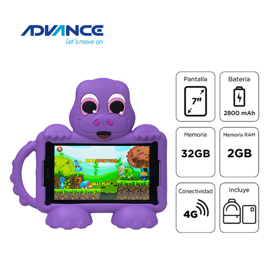 TABLET ADVANCE INTRO TR8990, 7" IPS 1024X600, ANDROID 14 GO, 4G, DUAL SIM, 32GB, RAM 2GB