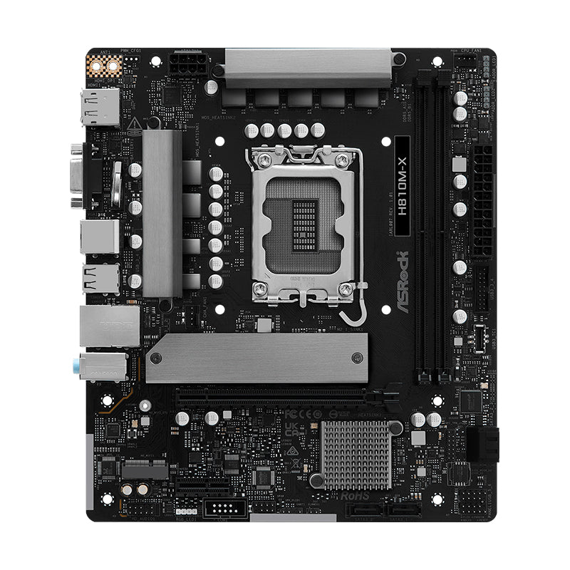 Motherboard ASRock H810M-X LGA1851 mATX DDR5 Intel H810 HDMI DP VGA 2x DIMM