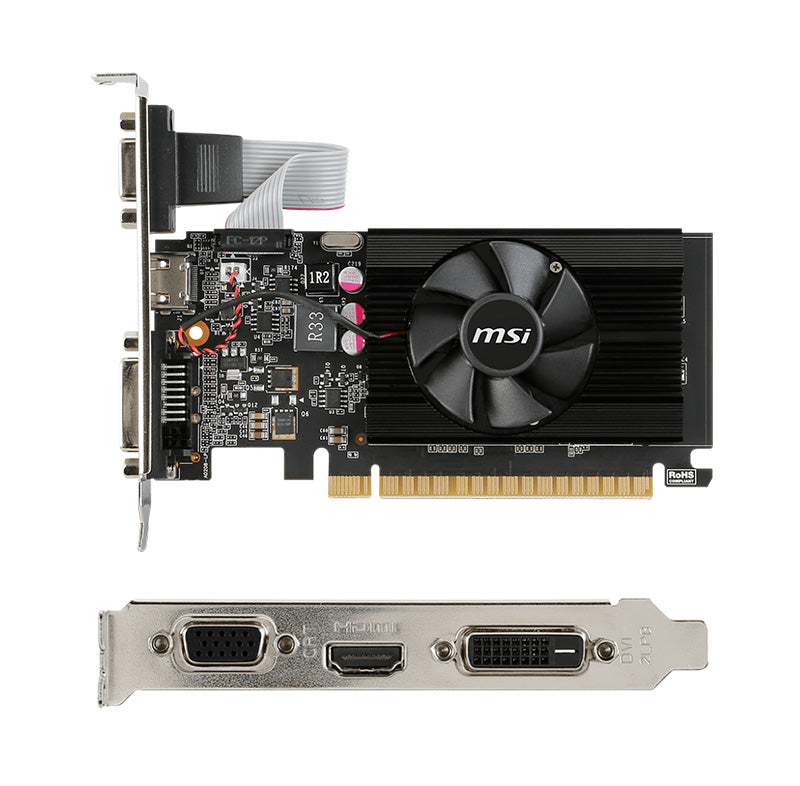 TARJETA DE VIDEO MSI NVIDIA GEFORCE GT 710 2GB DDR3 64BIT LOW PROFILE PCI-E 2.0