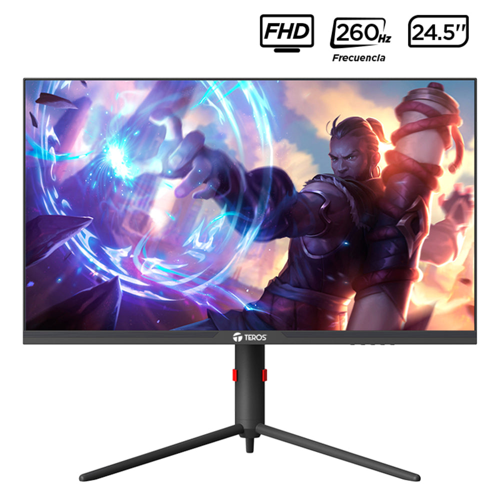 MONITOR PLANO GAMING TEROS TE-2472G, 24.5" FHD VA, 260 HZ, 1 MS, HDMI, DP