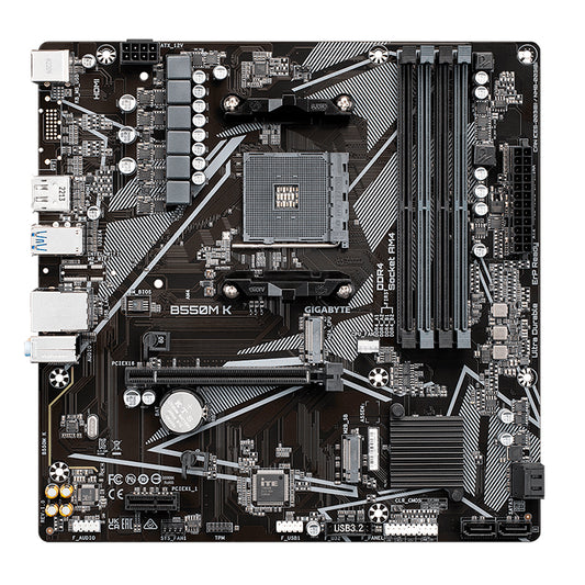 Placa Madre Gigabyte B550M K AM4 DDR4 Micro ATX Ryzen PCIe 4.0 HDMI DP