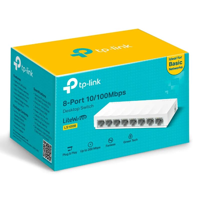 Switch TP-Link LiteWave LS1008 8 Puertos Fast Ethernet 10/100 No Gestionado