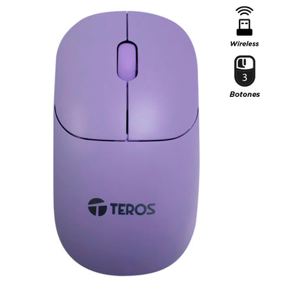 MOUSE INALÁMBRICO TEROS TE-1219S 1000DPI COLOR MORADO