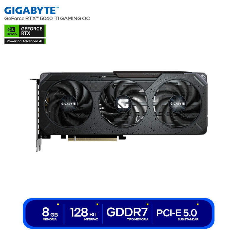 Tarjeta de Video Gigabyte GeForce RTX 5060 Ti Gaming OC 8GB GDDR7 GV-N506TGAMING OC-8GD