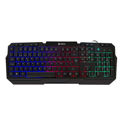 KIT GAMER TEROS TE-4063N TECLADO MOUSE HEADSET Y MOUSE PAD
