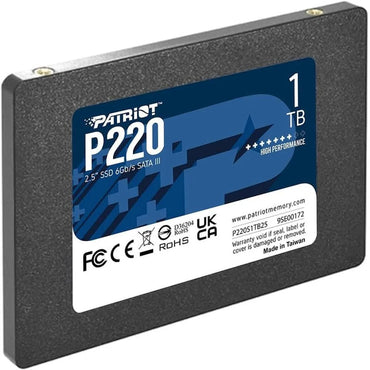 UNIDAD EN ESTADO SOLIDO PATRIOT P220, 1TB, SATA III 6.0 GB/S, 2.5", 7MM