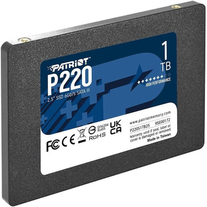 UNIDAD EN ESTADO SOLIDO PATRIOT P220, 1TB, SATA III 6.0 GB/S, 2.5", 7MM