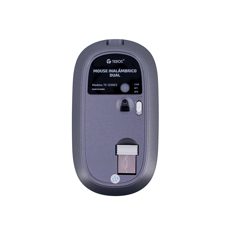 MOUSE INALÁMBRICO DUAL TEROS TE-1230CS 1200DPI COMPACTO