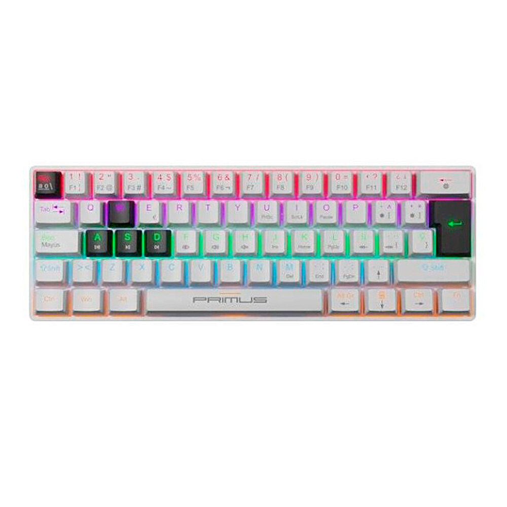 PRIMUS GAMING - KEYBOARD - WIRED - SPANISH - USB 2.0 - ERGONOMIC DESIGN - BLACK/WHITE
