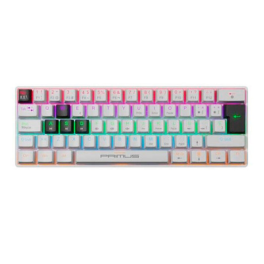 PRIMUS GAMING - KEYBOARD - WIRED - SPANISH - USB 2.0 - ERGONOMIC DESIGN - BLACK/WHITE