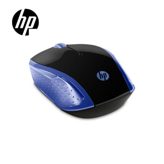 Mouse HP 200 inalámbrico, óptico, 1000 DPI, diseño ambidiestro, color azul.