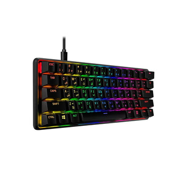 TECLADO MECÁNICO HYPERX ALLOY ORIGINS 60 – HYPERX RED – QWERTY US – USB-C – NEGRO – RETROILUMINADO RGB