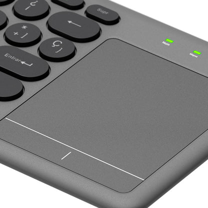 TECLADO INALÁMBRICO KLIP XTREME KCK-550S ESPAÑOL DUAL BLUETOOTH 5.0 / 2.4GHZ TOUCHPAD GRIS/NEGRO