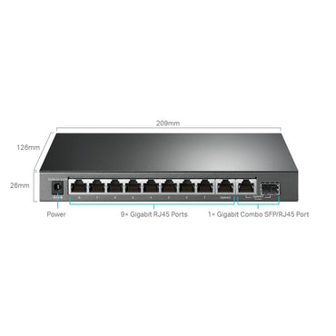 Switch TP-Link TL-SG1210MPE V2 10 Puertos Gigabit PoE+ Smart Gestionado
