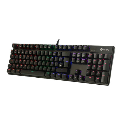 TECLADO MECÁNICO TEROS TE-4068G RETROILUMINADO RAINBOW USB ESPAÑOL NEGRO