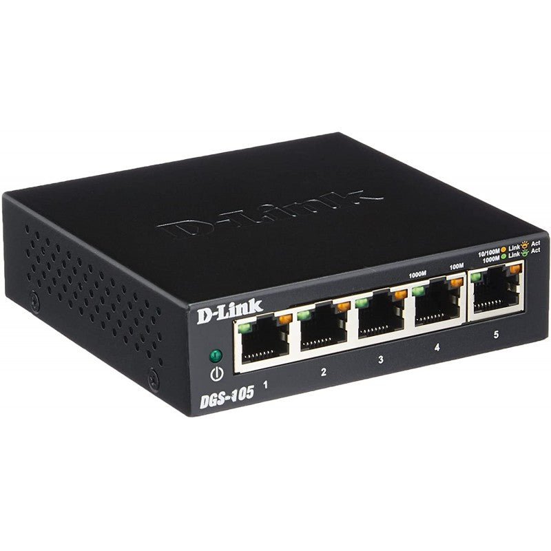 Switch D-Link DGS-105 5 Puertos Gigabit Ethernet Compacto 10/100/1000